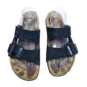 Birkenstock Arizona‎ Betula Sz40. L9 M7. Dark Navy. Germany Made. Suede. Hippie